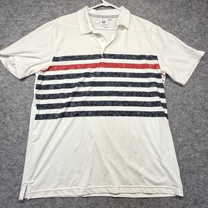 Puma Volition America Golf Polo XL White Red Blue St. Mark Club Shirt